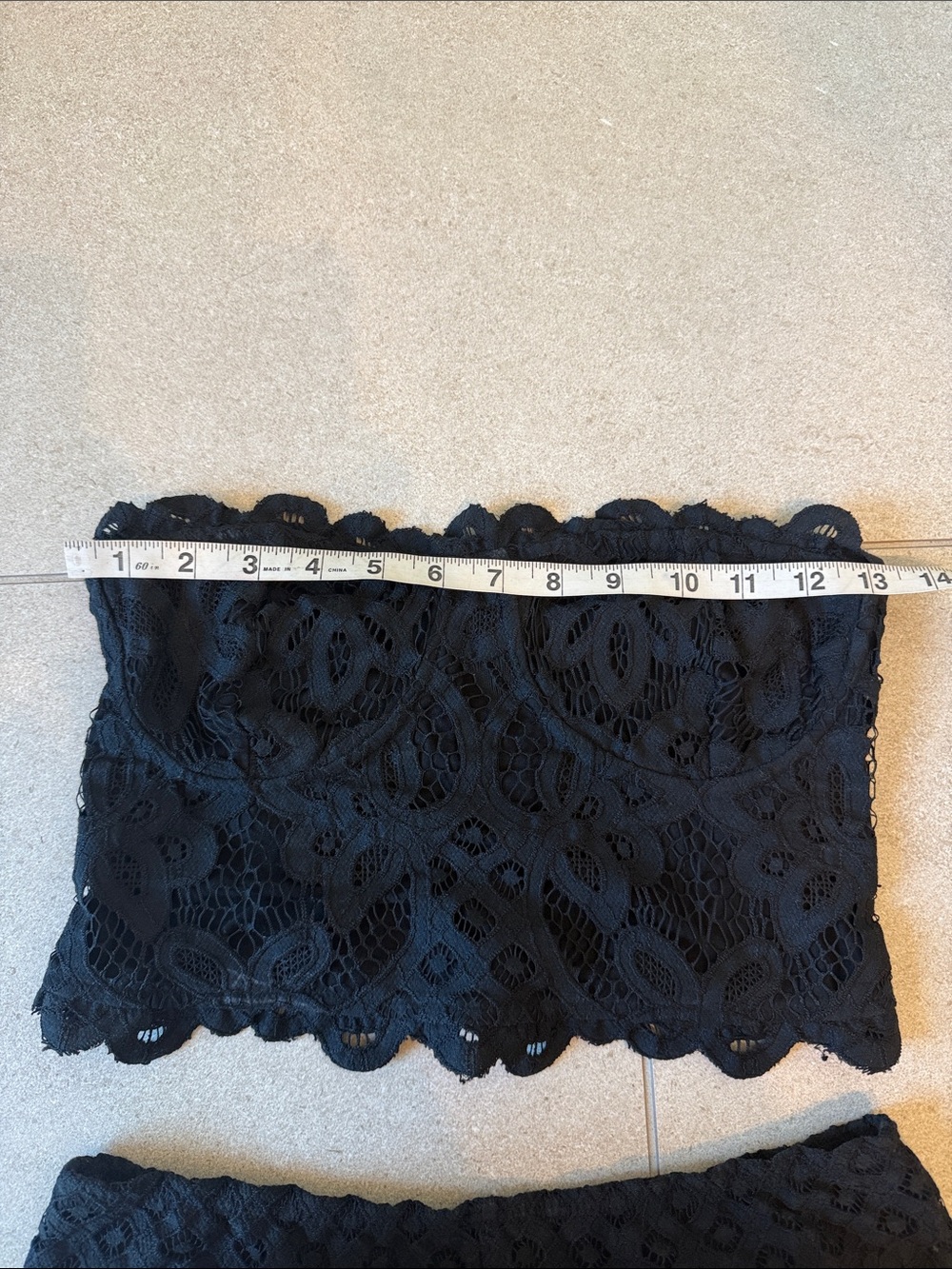 Free people set black Lace Strapless Crop Top and High-Waist Shorts size small - Picture 7 of 8
